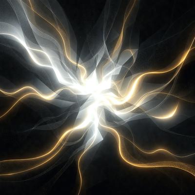 The primary subject of the image is a bright, yellow, and white light source, which appears to be a light bulb or a sun. The light source is surrounded by a dark background, creating a striking contrast. The visual style of the image is a combination of a photo and digital art, as it captures the light source in a unique and artistic manner. The colors and mood of the image are predominantly yellow and white, with a hint of blue, giving it a warm and inviting atmosphere.
